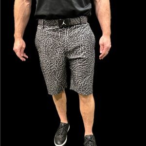 Black and Gray Athletic Shorts Dri Fit Golf shorts elephant print